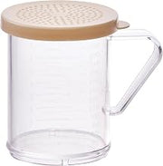 Winco 10 oz Beige Snap-On Lid Plastic Dredge