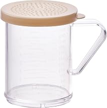 Winco 10 oz Beige Snap-On Lid Plastic Dredge