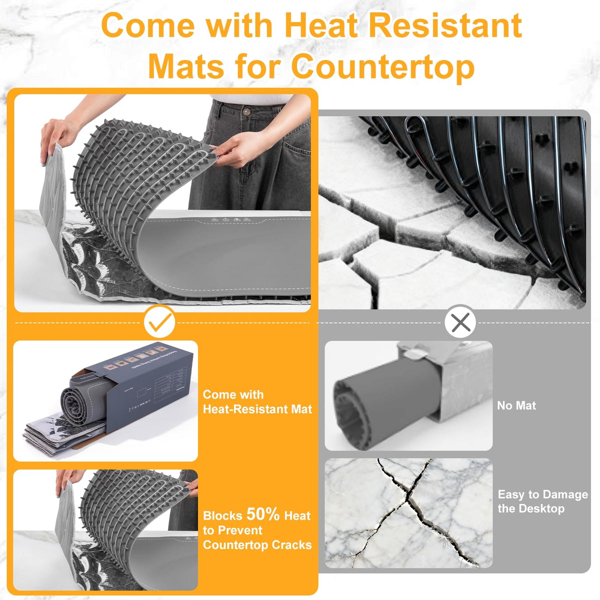 Ntoaujao Electric Warming Mat, 47x15 Inch Flexible Pad with 7 Temperatures and Timer, Gray
