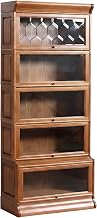 Starlight Canyon Home Solid Wood Barrister Bookcase Mission-Style with Leaded Glass Doors, Tall Book Shelf with Storage for Home Office, Michael's Cherry
