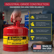 Justrite Red / 5 Gallon / Type I Cans