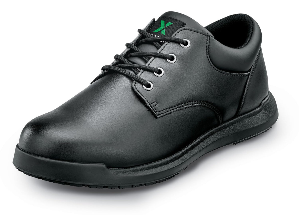 Mens Black MaxTrax Soft Toe SRO Oxford 10.0 M by SR Max – 10, Polyurethane, Black, Model Marshall II
