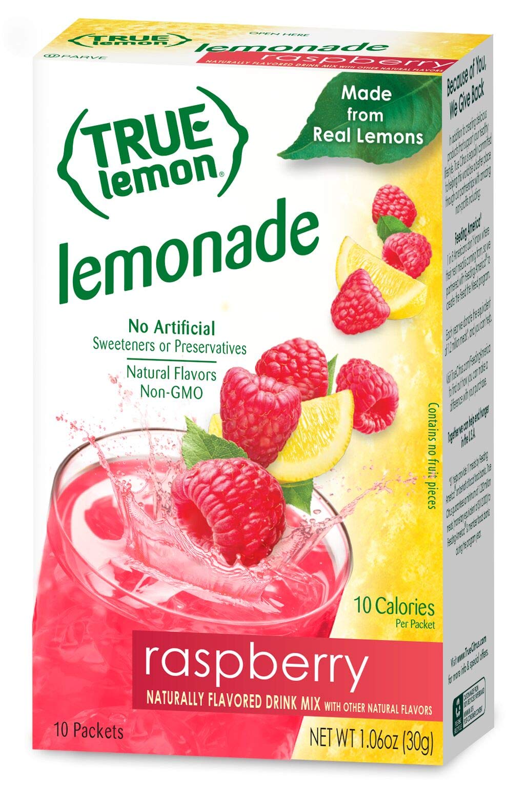True Lemon Raspberry Lemonade 10 count - 6 pack by True Citrus – 5 Ounce (Pack of 6), Red, Model 4527884
