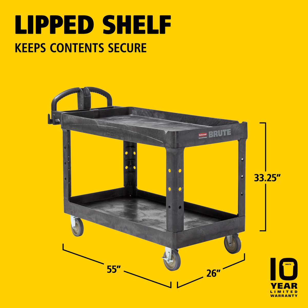 Rubbermaid Commercial Products Black / Large / 2-Shelf Utility Carts