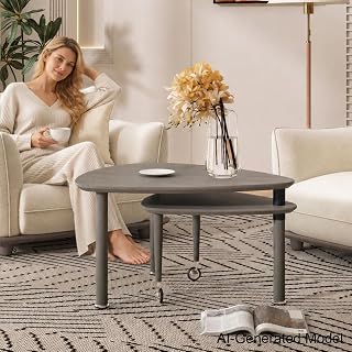Coffee Tables for Living Room, Rotatable Coffee Table, Mesa de Centro | Rotatable coffee table, solid wood legs, oak veneer, easy assembly, for living room as coffee table or mesa de centro.