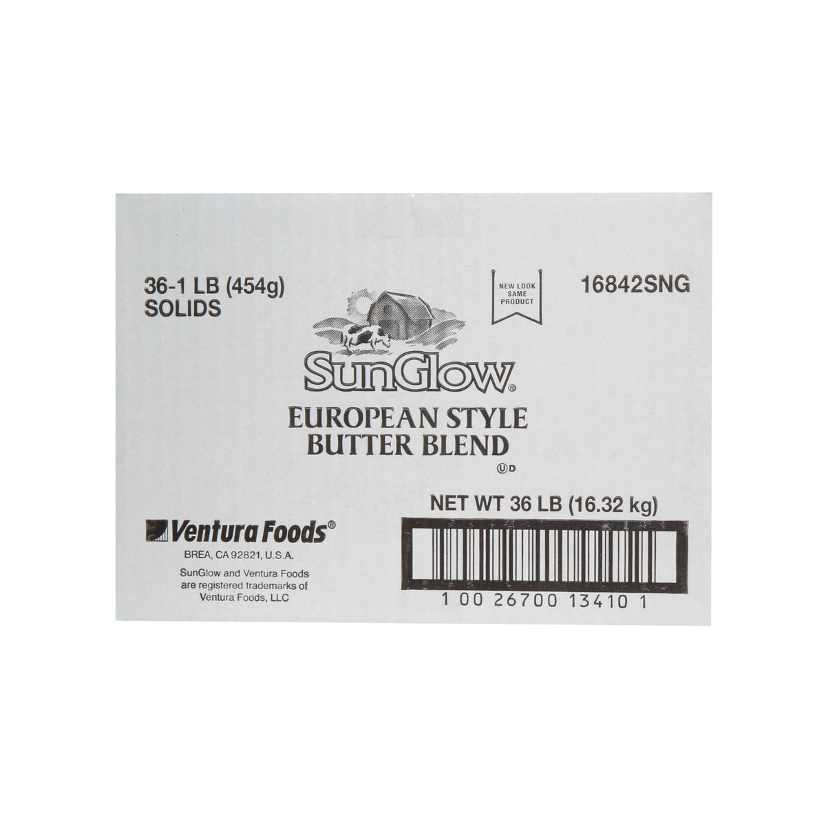 SunGlow European Style Butter Blend Margarine by Ventura Foods – 36/1 Lb, Pack of 36