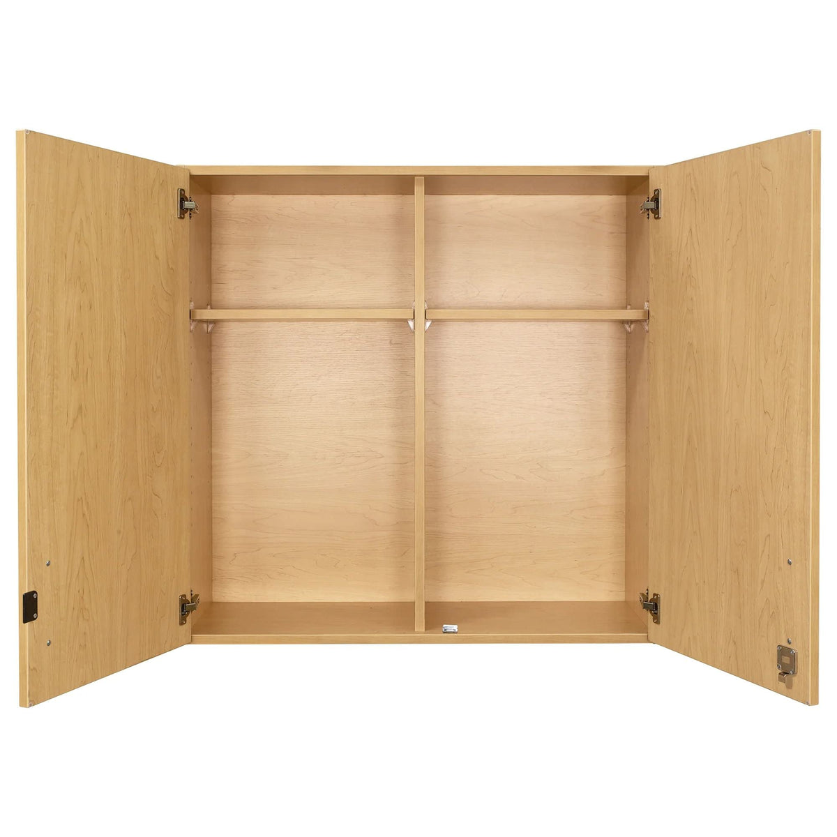 4-Compartment Wall Cabinet 37" Wide (Fully Assembled by Tot Mate – 3/4" Thick Industrial Grade Wood Composite Core With Laminate Surfacing, Maple/Maple, Model TMW301