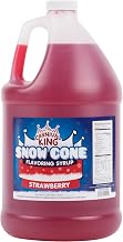 Carnival King 1 Gallon Snow Cone Syrup Strawberry - Delicious Shaved Ice Flavoring for Slushies, Machines & Parties