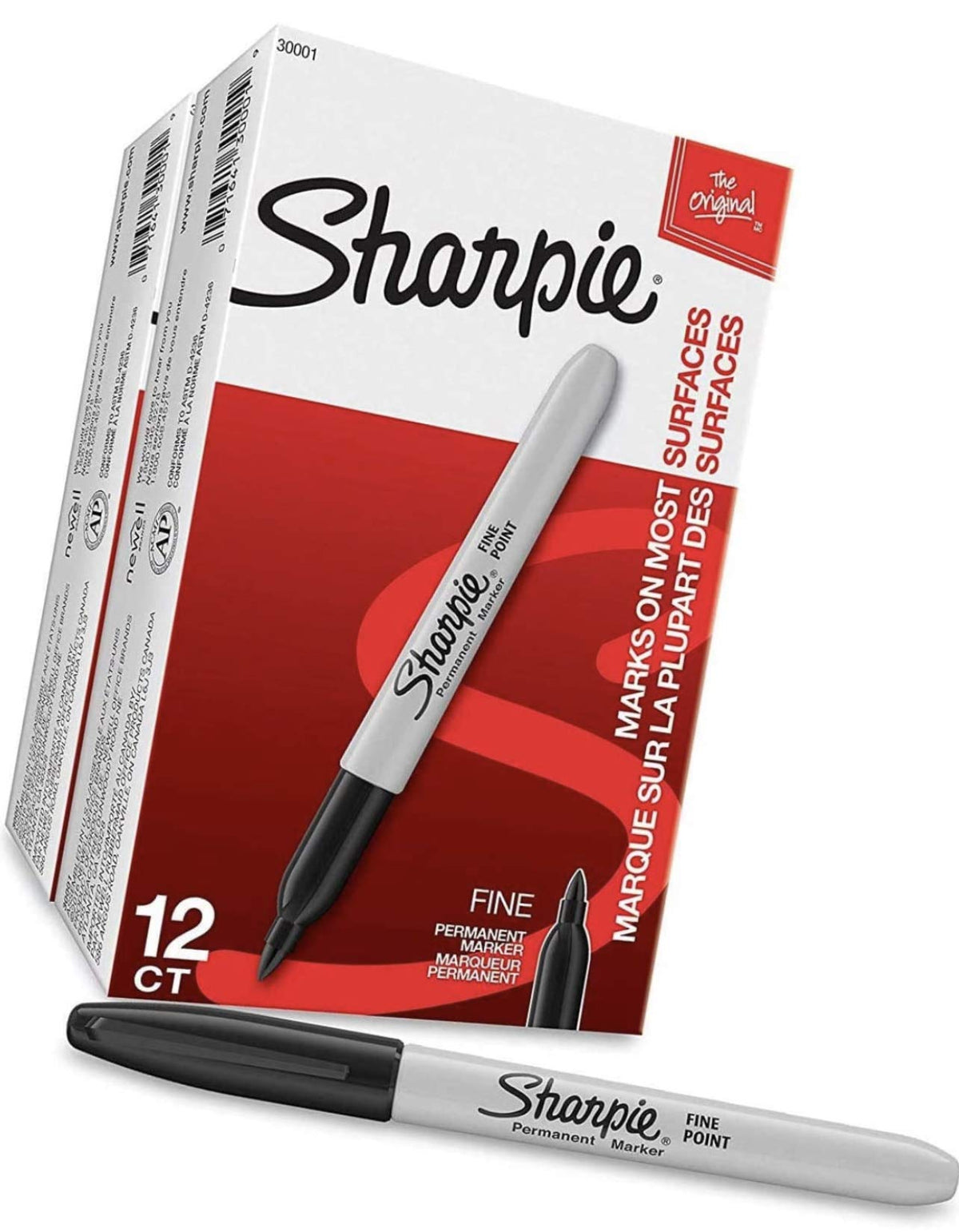 SAN30001 - Permanent Fine Point Marker by Sharpie – 1 Count (Pack of 24), Plastic, Black, Pack of 24