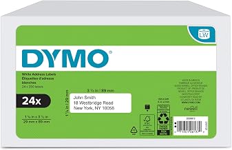 Authentic LW Mailing Address Labels DYMO Labels for LabelWriter Label Printers White 1-1/8" x 3-1/2" 48 Rolls of 350 (16800 Total), Pack of 2