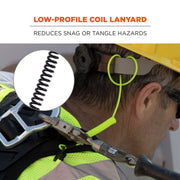 Coiled Lanyard with Clamp End by Ergodyne – Each, Plastic, Black, Model 19158