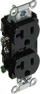Hubbell Straight Blade Receptacle, 5-20R, 20 A, 125V AC, 2 Pole, 3 Wire, Flush Mount, Grounded - 1 Each