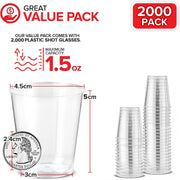 Stock Your Home 2000 Pack / 1.5 ounces / Clear Shot Glasses