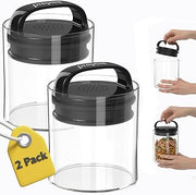 Prepara Evak Fresh Saver Large Short - Clear Black Handle, Set of 2