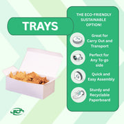 SOUTHERN CHAMPION TRAY 8-7/8" Length x 4-7/8" Width x 3-1/2" Height / White / Tuck Top Paper
