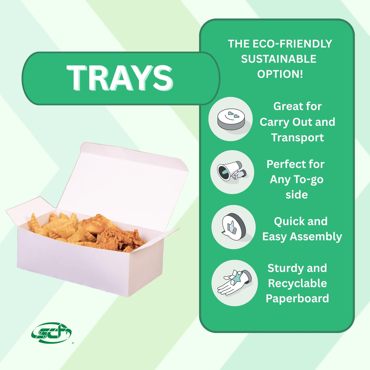 SOUTHERN CHAMPION TRAY 8-7/8" Length x 4-7/8" Width x 3-1/2" Height / White / Tuck Top Paper