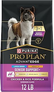Purina Pro Plan AdvantEDGE Senior Support Plus Large Breed Shredded Blend Chicken and Rice Formula Dry Dog Food - 12 lb Bag