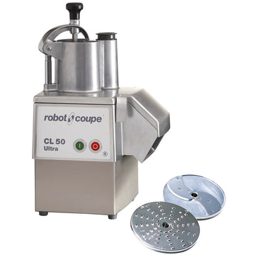 Single-Speed Cutter Mixer Continuous Feed Commercial Food Processor with Side Discharge by Robot Coupe – Stainless, Grey, Model CL50EULTRA