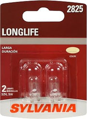 SYLVANIA 2825 Long Life Miniature - Bulb, Ideal for Interior Lighting - Map, Dome and License Plate (Contains 2 Bulbs)