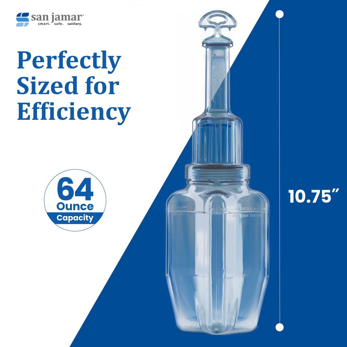Food Cooling Paddle by San Jamar – 64 oz., 64.0 ounces, Polycarbonate Plastic, Blue, Model RCU64V2