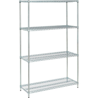4-Shelf Shelving Unit Dimensions: 24" x 48" x 74" by Nexel – 24"x48"x74", Steel, Chrome, Model VP24487ZC