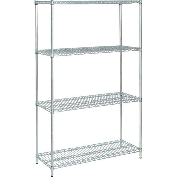 4-Shelf Shelving Unit Dimensions: 24" x 48" x 74" by Nexel – 24"x48"x74", Steel, Chrome, Model VP24487ZC