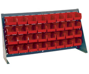 QUANTUM STORAGE SYSTEMS Red / 19" H x 36" W x 8" D / 6" L x 5" W x 3" H 32 Ultra Red Bins Storage Racks