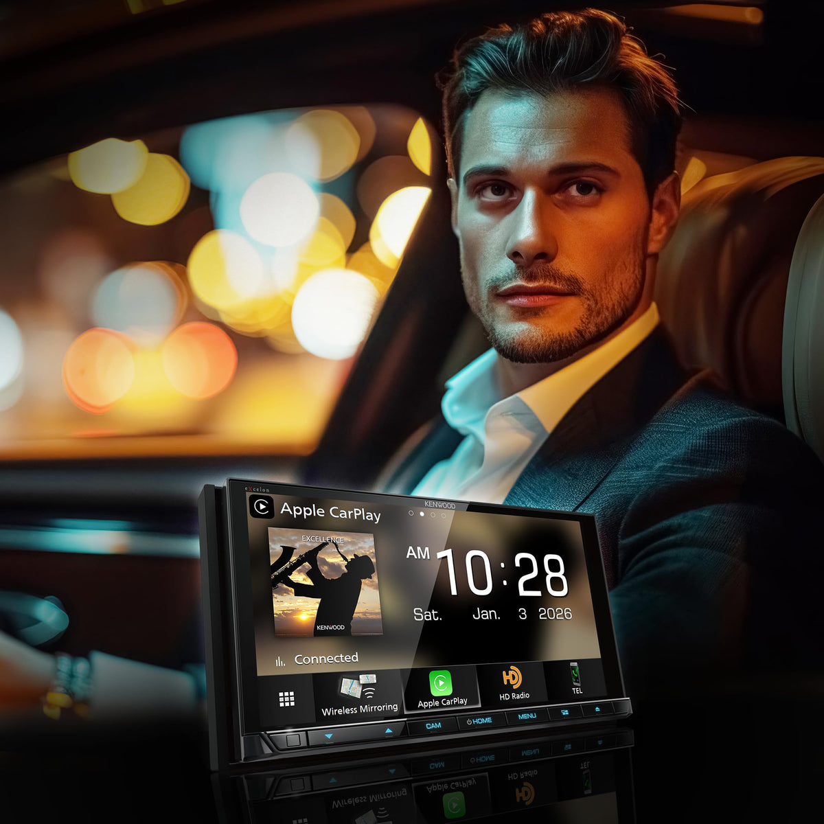 6.8" CD/DVD Receiver w/Apple CarPlay and Android Auto by Kenwood – 6.75 inches(diagonal), Black, Model DDX9907XR