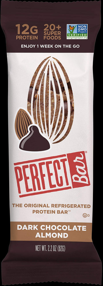 Perfect Dark Chocolate Almond Bar by Perfect Foods Bar – Pack of 16
