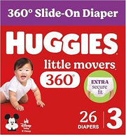 HUGGIES Little Movers HuggFit 360 Diapers Size 3, 26 Count