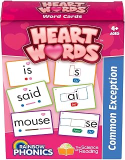 Junior Learning Rainbow Phonics Heart Words - 93 Visual Flash Cards