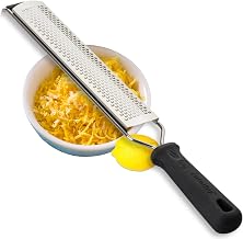 TableCraft 10979 PerfectGrip Grater/Zester, Stainless Steel Grater with Narrow Blade, Soft Non-Slip Handle, Ergonomic Design, Dishwasher Safe, NSF Listed, One Size, Silver