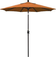 California Umbrella 7.5' Round Aluminum Market Umbrella, Crank Lift, Push Button Tilt, Bronze Pole, Pacifica Tuscan