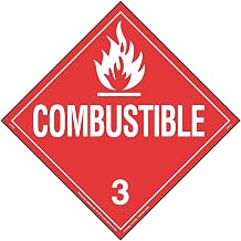 Labelmaster Z-PVC Combustible Liquid Hazmat Placard, Worded, Permanent Vinyl (Pack of 25)