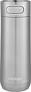 Contigo Luxe Vacuum-Insulated Stainless Steel Thermal Travel Mug 16 Ounces Stainless Steel