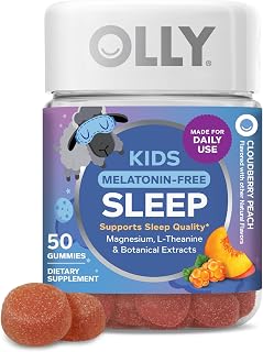 OLLY Kids Melatonin Free Sleep, Magnesium & L-Theanine, Peach - 50 Count (Pack of 12)