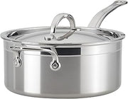 Hestan ProBond Forged - Professional Clad Stainless Steel Sauce Pan with Helper Handle, 4 Quart, Induction Compatible