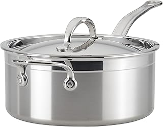 Hestan ProBond Forged - Professional Clad Stainless Steel Sauce Pan with Helper Handle, 4 Quart, Induction Compatible