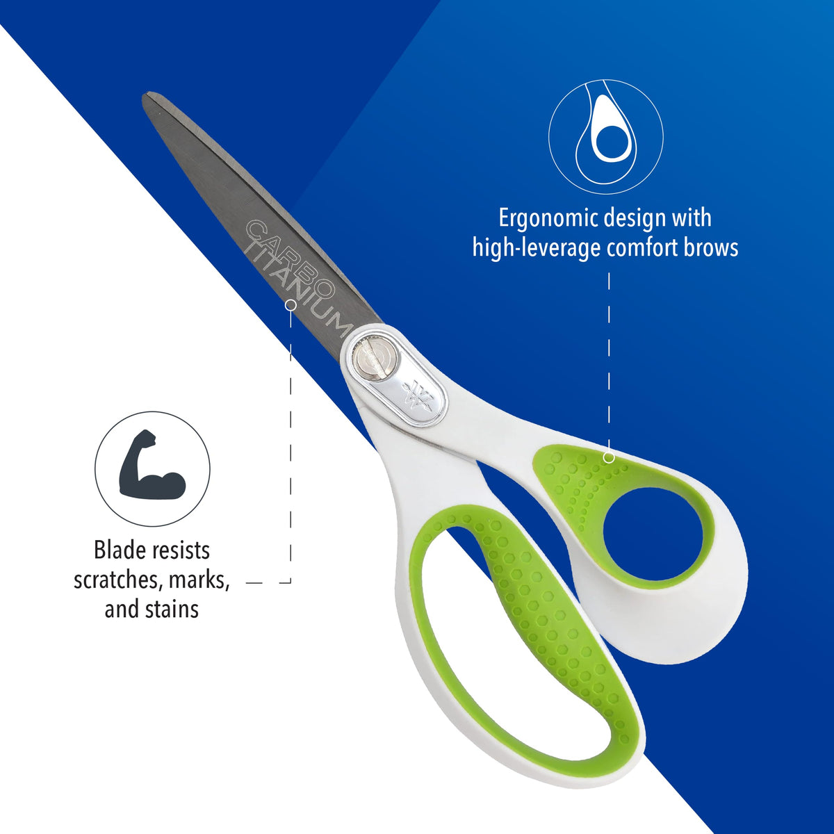 Heavy Duty Car-Bonded 8" Straight Scissors - Durable Fabric Scissors for Heavy-Duty Cutting Tasks by Westcott – 8-Inch, Stainless Steel, Carbon Titanium, Model 16447