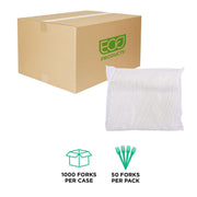 Eco-Products Compostable CPLA 7" Plastic Dinner Forks by ECO PRODUCTS – 7 inch Fork, CPLA Plastic, White, Pack of 1000, Model EP-S017