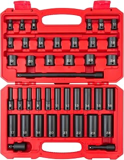 TEKTON 3/8 Inch Drive 6-Point Impact Socket Set, 41-Piece (6-24 mm) | SID91401