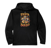 Fiesta Squad Drinking Performance Hoodie by Mexican Fiesta Cinco De Mayo Margarita Taco – Polyester, Black, Model JP9M1TZ6EXE