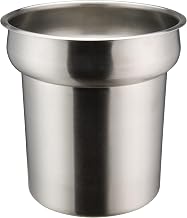 Winco 4 qt Prime Stainless Steel Inset | Steam table compatible, NSF certified, Great for Cooking, Food Preparation and Restaurant Kitchens