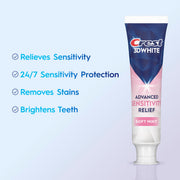 3DWhite Advanced Whitening Sensitivity Relief Toothpaste by Crest – 6.6 Ounce (Pack of 6), Pack of 6, Model P_11484