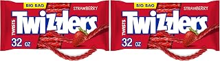 Twizzlers Twists Strawberry Flavored Licorice Style, Chewy Candy Big Bag, 32 oz (Pack of 2)