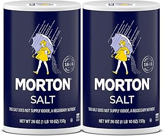Morton Plain Salt, 26 oz, 2-Pack - All-Purpose Non Iodized Salt