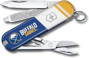 Victorinox Classic SD Swiss Army Knife – Compact 7 Function Swiss Made Pocket Knife with Small Blade, Screwdriver and Key Ring – Buffalo Sabres