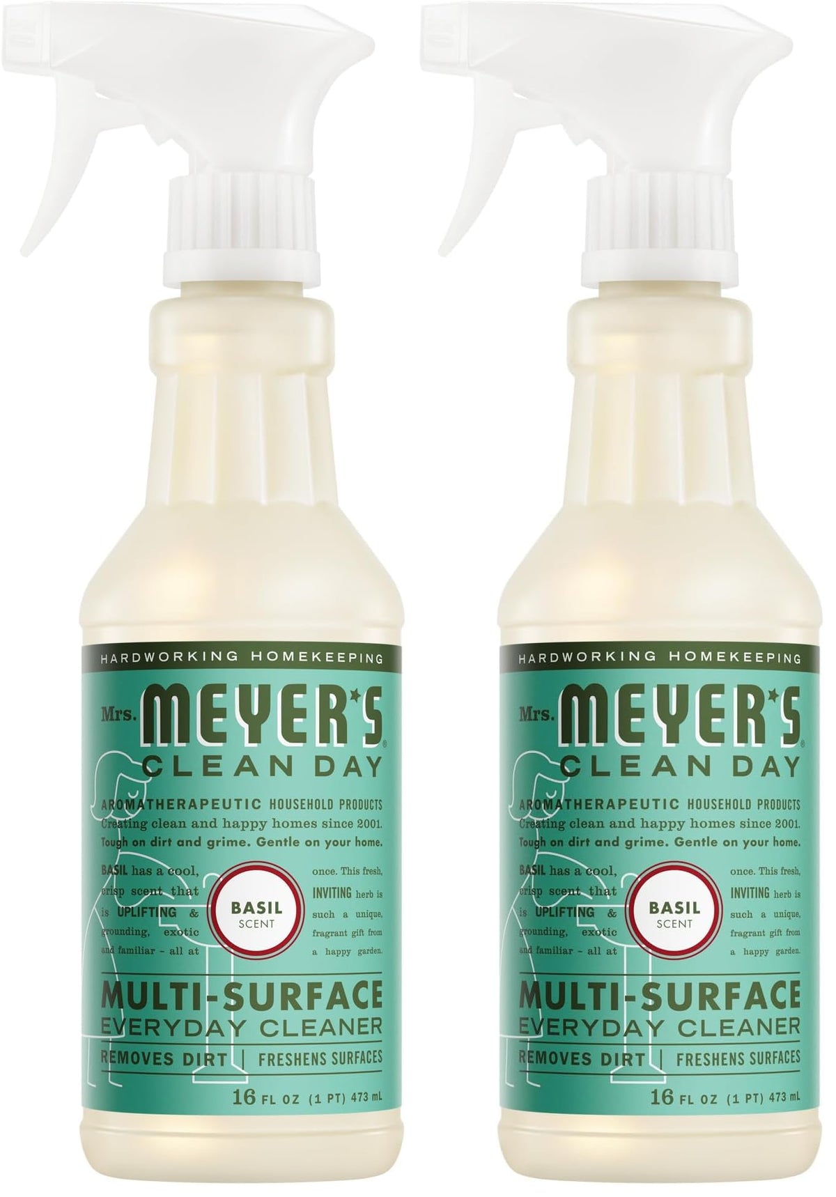 Mrs. MEYER'S Basil / 16 Fl Oz (Pack of 2) / Standard Packaging All-Purpose Cleaners