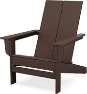 Polywood Contemporary Modern Oversized Adirondack Chair in Mahogany