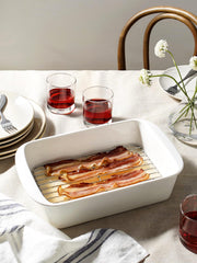 Le Tauci Ceramic Casserole Set with Racks, 4.6 Qt 3 Qt 1.6 Qt, White